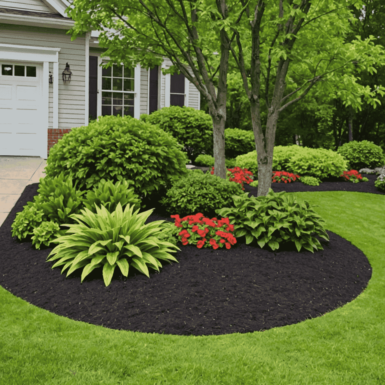 A well-defined garden bed with a fresh mulch border, showcasing the clean and professional look achieved through this DIY project